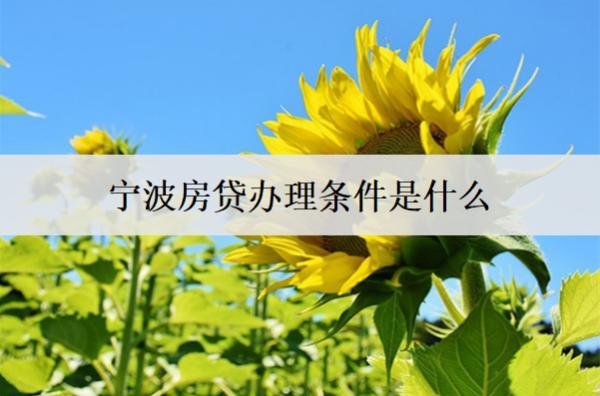 寧波房貸辦理?xiàng)l件是什么？有這些辦理?xiàng)l件