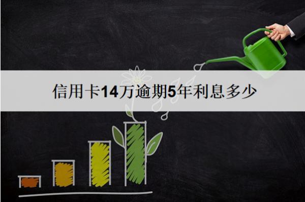 信用卡14萬(wàn)逾期5年利息多少