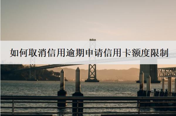 如何取消信用逾期申請(qǐng)信用卡額度限制？