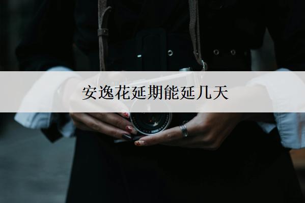 安逸花延期能延幾天？怎么延期？