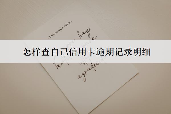 怎樣查自己信用卡逾期記錄明細(xì)？