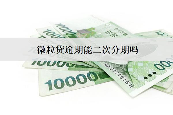 微粒貸逾期能二次分期嗎？要注意什么？