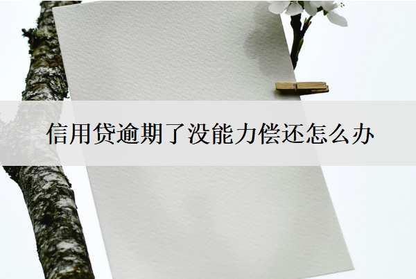 信用貸逾期了沒能力償還怎么辦？逾期會有什么后果？
