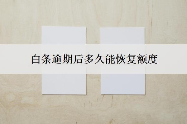 白條逾期后多久能恢復(fù)額度？逾期5天能補救嗎？